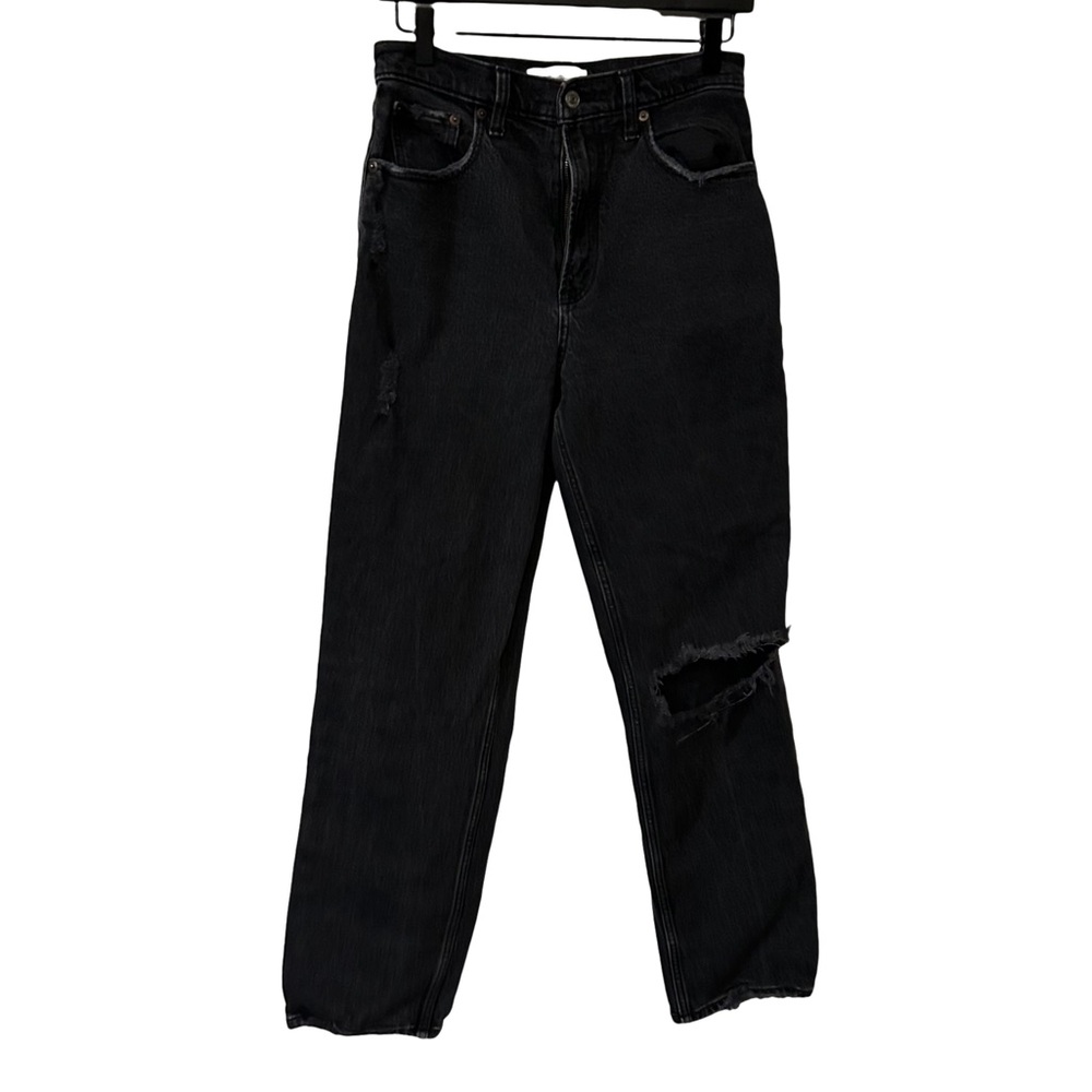 Abercrombie & Fitch High-Rise Black Distressed Jeans